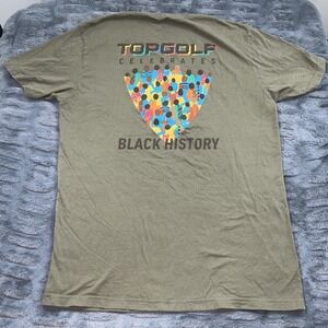 Top Golf Black History Short Sleeve Graphic Tee Large Green Double Sided